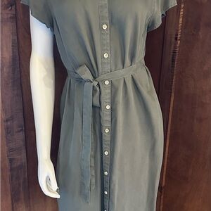 Tommy Bahama Olive Green Button-Down Dress